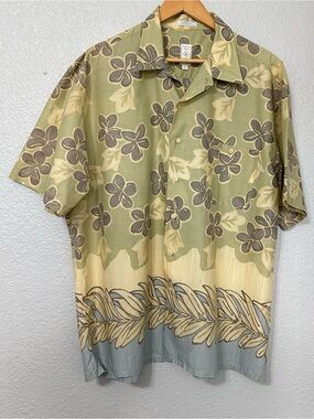 Vtg Burma Bibas Short Sleeve Hawaiian Camp Shirt L Cotton Aloha 90s Resortwear